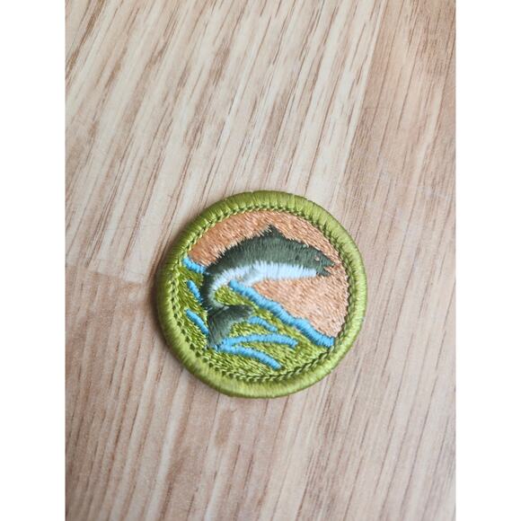Vintage Boy Scouts BSA Fishing Merit Badge Patch Scouting Collectible Insignia - Picture 3 of 3